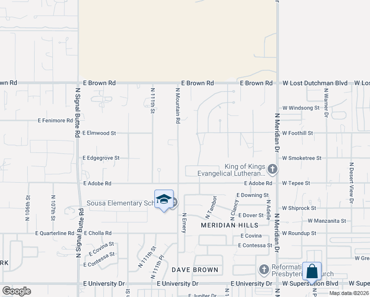 map of restaurants, bars, coffee shops, grocery stores, and more near 1018 North Opal in Mesa