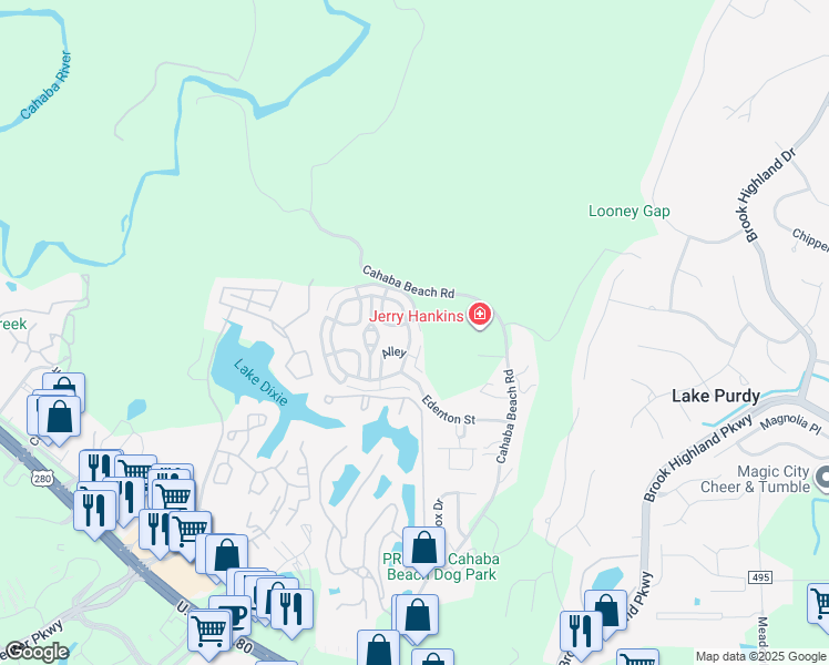 map of restaurants, bars, coffee shops, grocery stores, and more near 47193 Portobello Road in Birmingham