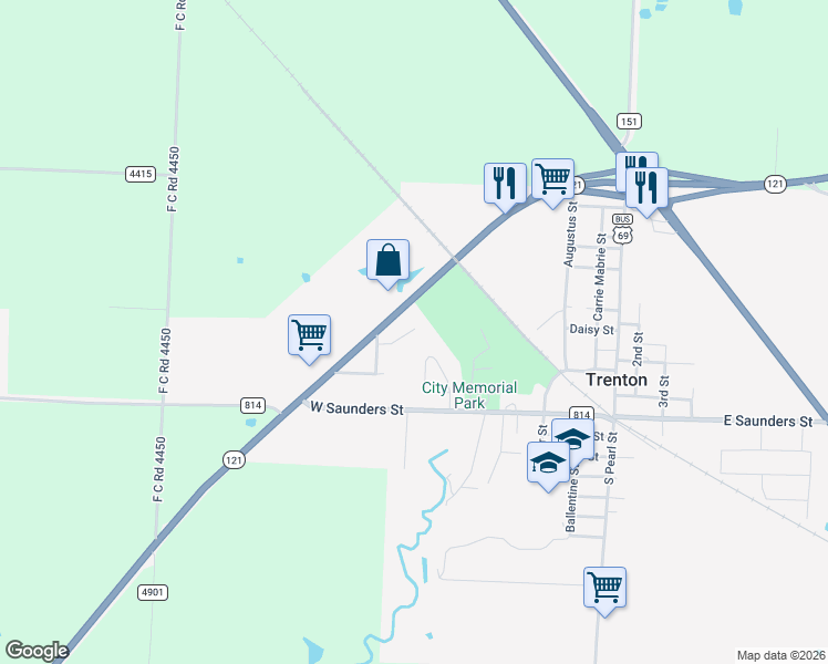 map of restaurants, bars, coffee shops, grocery stores, and more near 15 Kelcey Court in Trenton