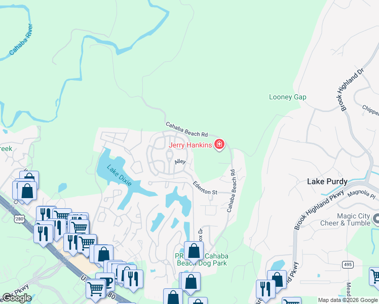 map of restaurants, bars, coffee shops, grocery stores, and more near 47193 Portobello Road in Birmingham