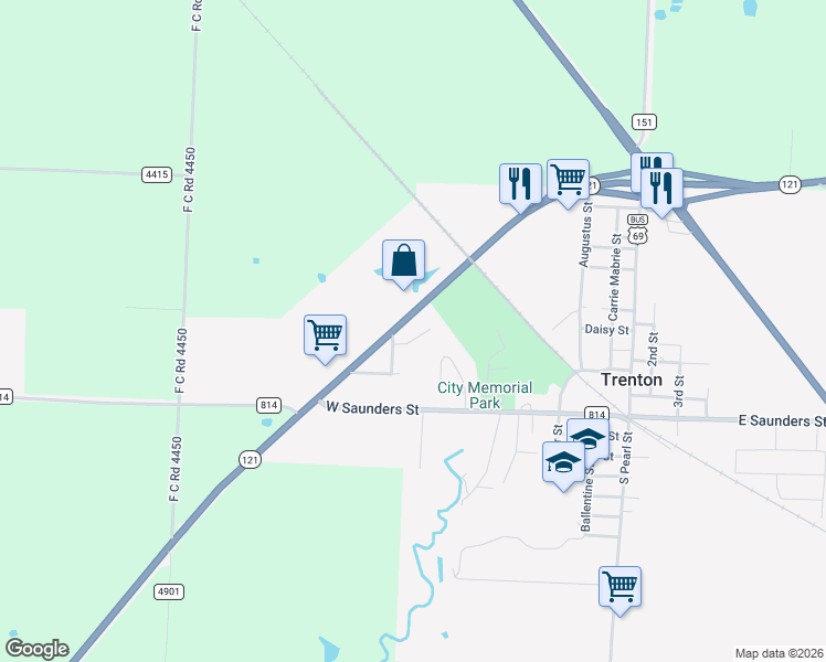 map of restaurants, bars, coffee shops, grocery stores, and more near 15 Kelcey Court in Trenton