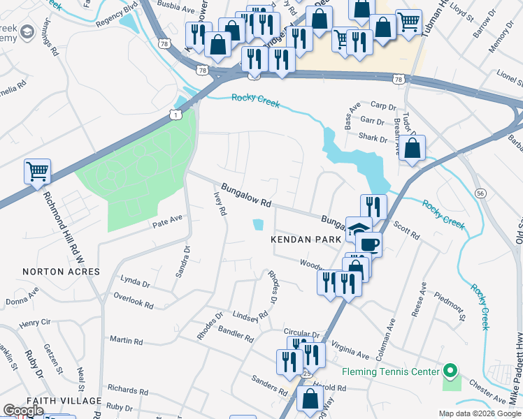 map of restaurants, bars, coffee shops, grocery stores, and more near 2503 Jolles Avenue in Augusta