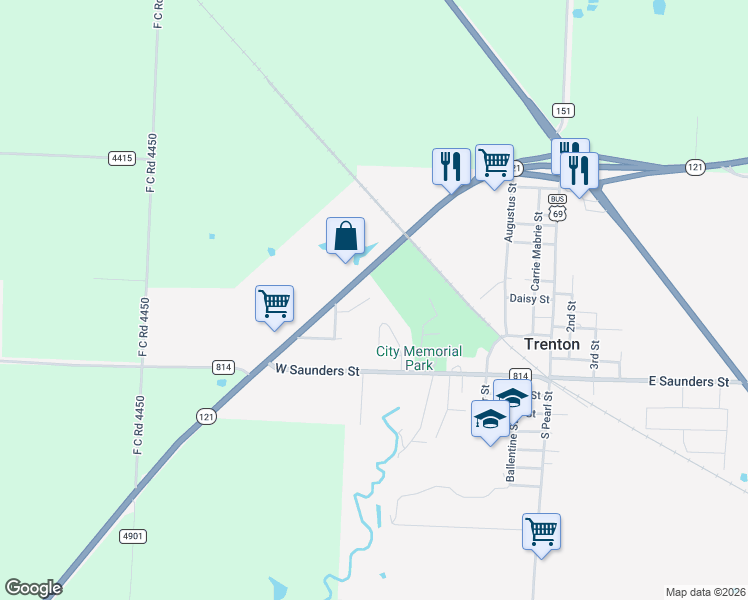 map of restaurants, bars, coffee shops, grocery stores, and more near 15 Kelcey Court in Trenton