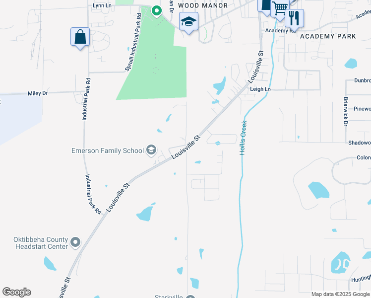 map of restaurants, bars, coffee shops, grocery stores, and more near 100 Sand Road in Starkville