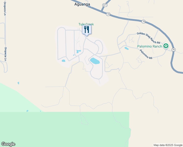 map of restaurants, bars, coffee shops, grocery stores, and more near 45525 California 79 in Aguanga