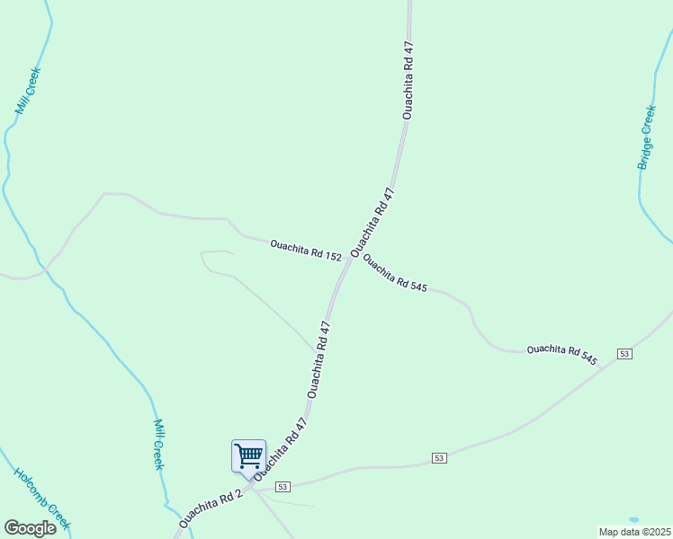 map of restaurants, bars, coffee shops, grocery stores, and more near 1421 Ouachita Road 47 in Louann