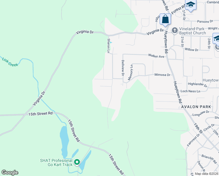 map of restaurants, bars, coffee shops, grocery stores, and more near 500 Hillsboro Road in Hueytown