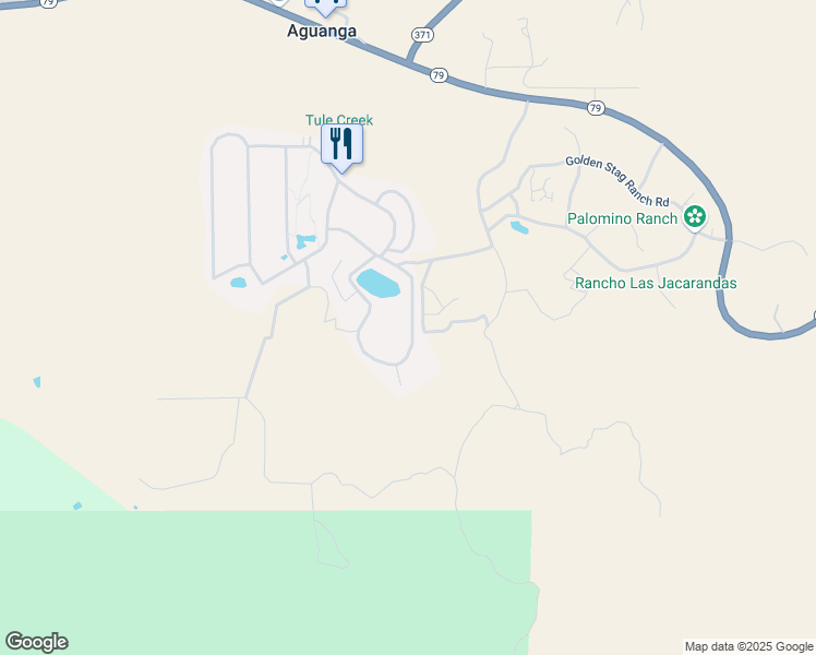 map of restaurants, bars, coffee shops, grocery stores, and more near 45525 California 79 in Aguanga