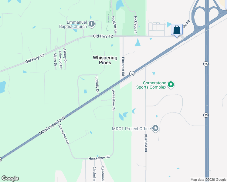 map of restaurants, bars, coffee shops, grocery stores, and more near 1501 Horseshoe Circle in Starkville