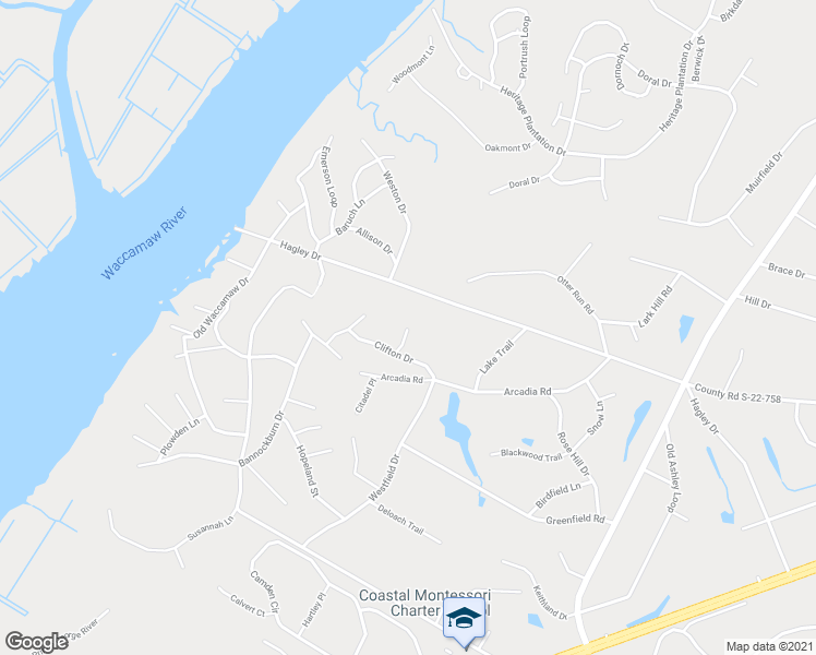 map of restaurants, bars, coffee shops, grocery stores, and more near 172 Renty Tucker Court in Pawleys Island