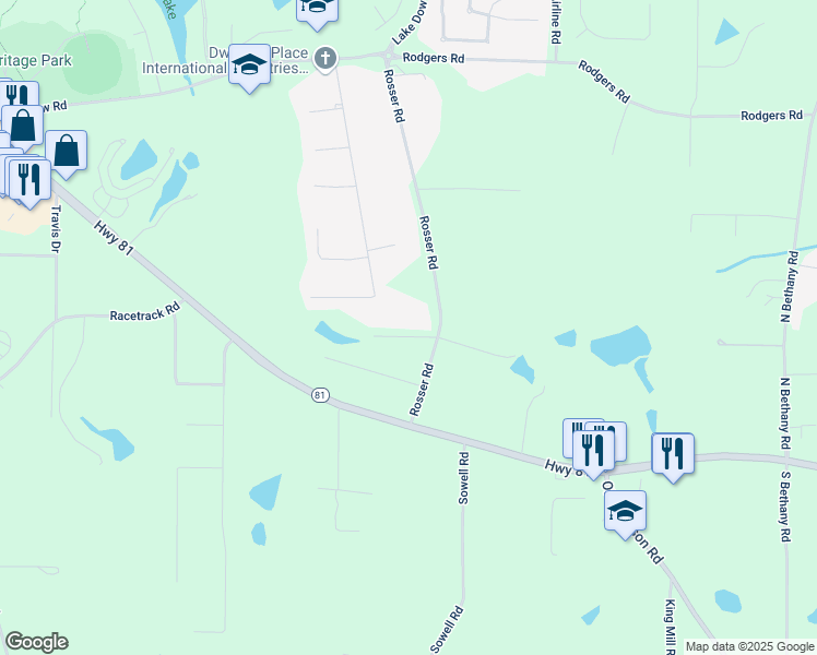 map of restaurants, bars, coffee shops, grocery stores, and more near 200 Compton Court in McDonough