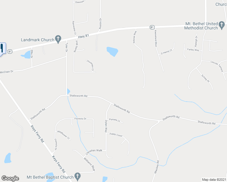 map of restaurants, bars, coffee shops, grocery stores, and more near 401 Stallsworth Road in McDonough