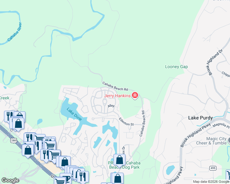 map of restaurants, bars, coffee shops, grocery stores, and more near 45180 Portobello Road in Birmingham