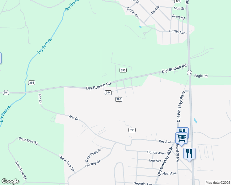 map of restaurants, bars, coffee shops, grocery stores, and more near 11 Nondron's Street in Aiken