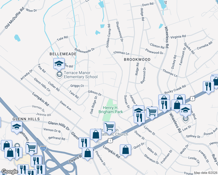 map of restaurants, bars, coffee shops, grocery stores, and more near 2503 Tara Heights Circle in Augusta