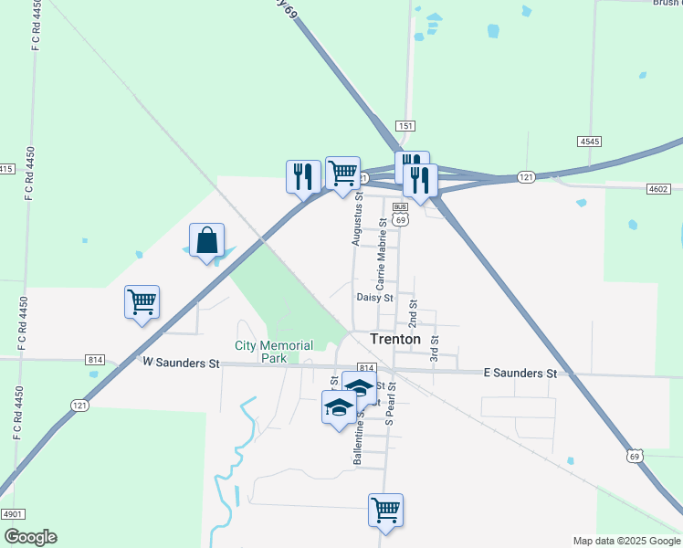 map of restaurants, bars, coffee shops, grocery stores, and more near 212 Washington Street in Trenton