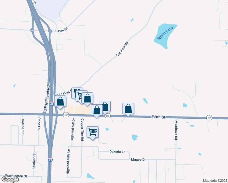 map of restaurants, bars, coffee shops, grocery stores, and more near 4209 East 9th Street in Texarkana