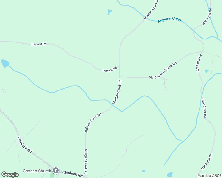 map of restaurants, bars, coffee shops, grocery stores, and more near 977 Milligan Creek Road in Roopville