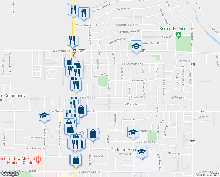 map of restaurants, bars, coffee shops, grocery stores, and more near 3011 Delicado Drive in Roswell