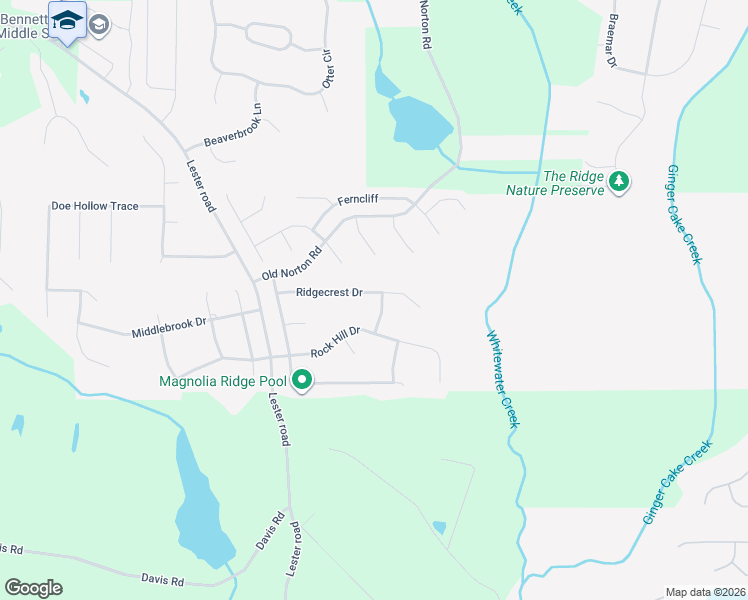 map of restaurants, bars, coffee shops, grocery stores, and more near 205 Ridgecrest Drive in Fayetteville