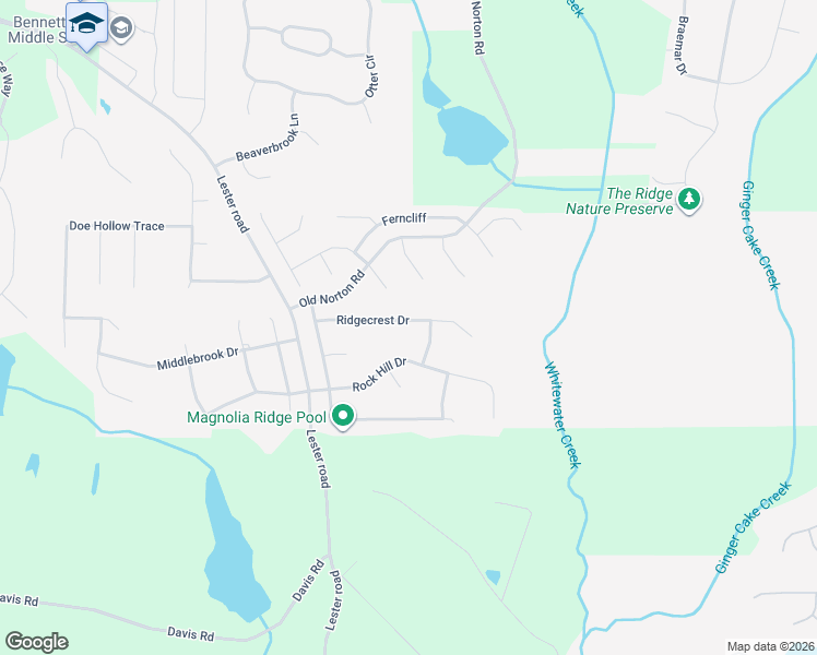 map of restaurants, bars, coffee shops, grocery stores, and more near 205 Ridgecrest Drive in Fayetteville