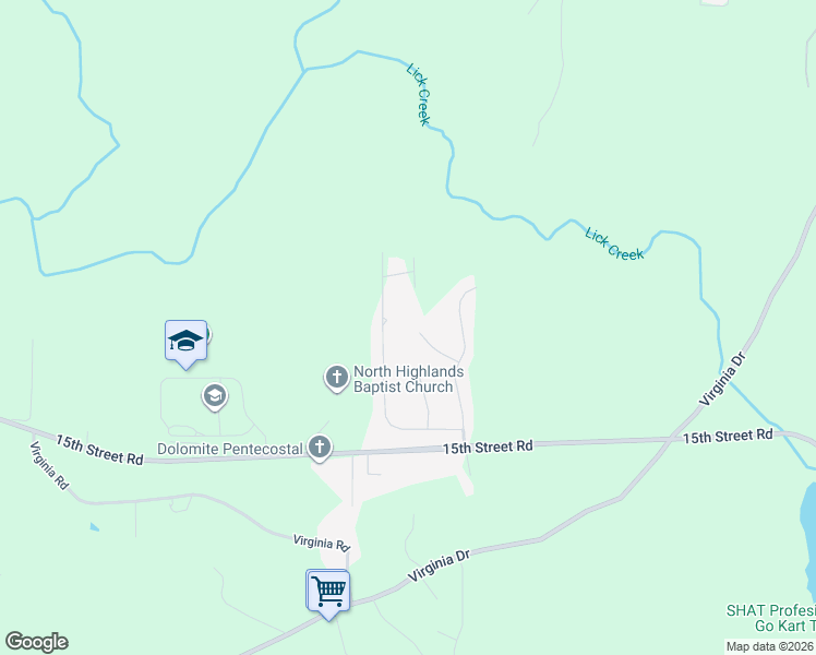 map of restaurants, bars, coffee shops, grocery stores, and more near 5624 Lynchburg Circle in Bessemer