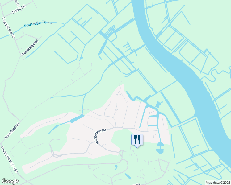 map of restaurants, bars, coffee shops, grocery stores, and more near 189 William Screven Lane in Georgetown