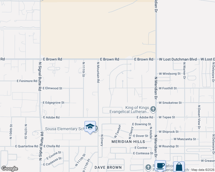 map of restaurants, bars, coffee shops, grocery stores, and more near 1018 North Opal in Mesa
