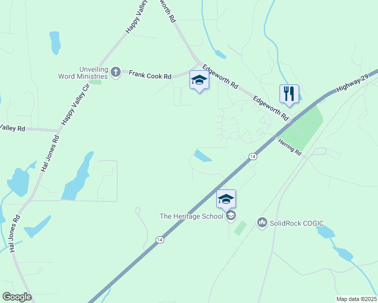 map of restaurants, bars, coffee shops, grocery stores, and more near 124 Sunny Brook Drive in Newnan