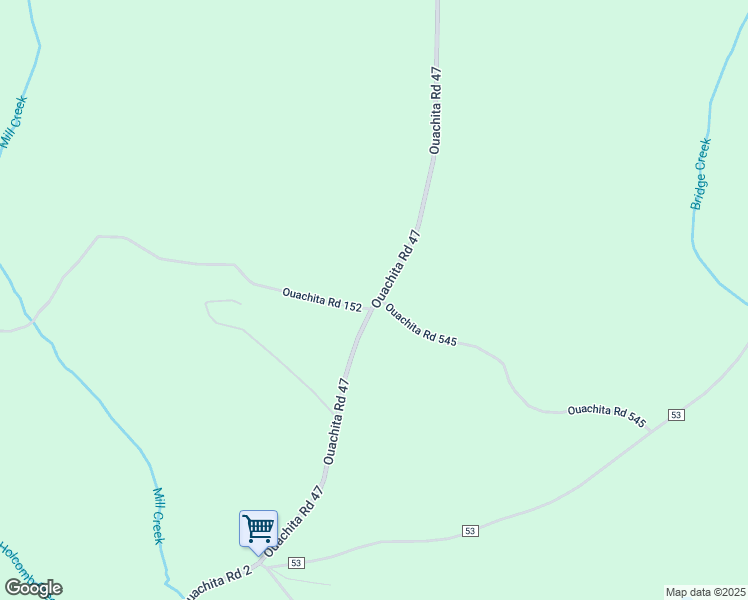 map of restaurants, bars, coffee shops, grocery stores, and more near 1421 Ouachita Road 47 in Louann