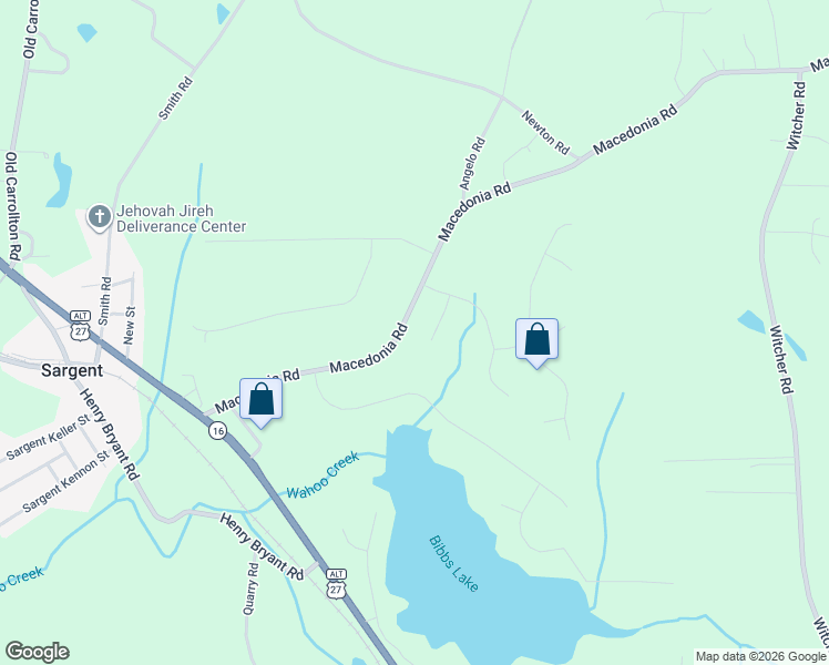 map of restaurants, bars, coffee shops, grocery stores, and more near 231 Macedonia Road in Newnan