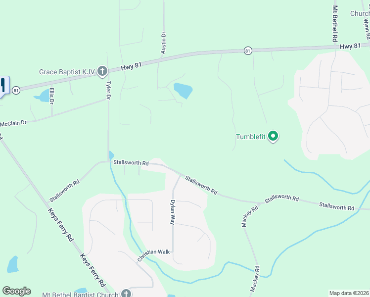 map of restaurants, bars, coffee shops, grocery stores, and more near 401 Stallsworth Road in McDonough
