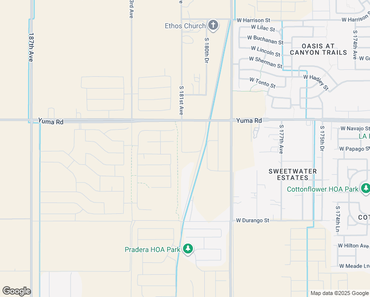 map of restaurants, bars, coffee shops, grocery stores, and more near 1403 South 181st Avenue in Goodyear