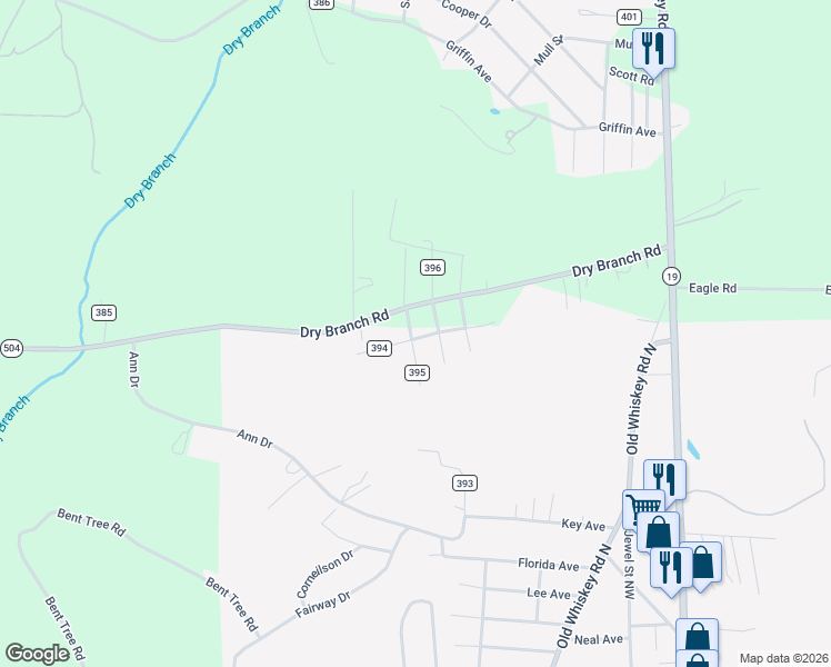 map of restaurants, bars, coffee shops, grocery stores, and more near 11 Nondron's Street in Aiken