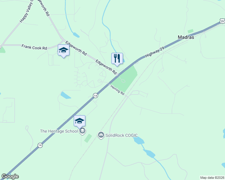 map of restaurants, bars, coffee shops, grocery stores, and more near 874 Herring Road in Newnan