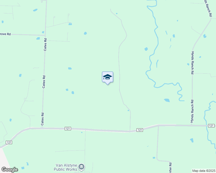 map of restaurants, bars, coffee shops, grocery stores, and more near in Van Alstyne