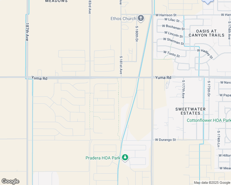 map of restaurants, bars, coffee shops, grocery stores, and more near 1403 South 181st Avenue in Goodyear