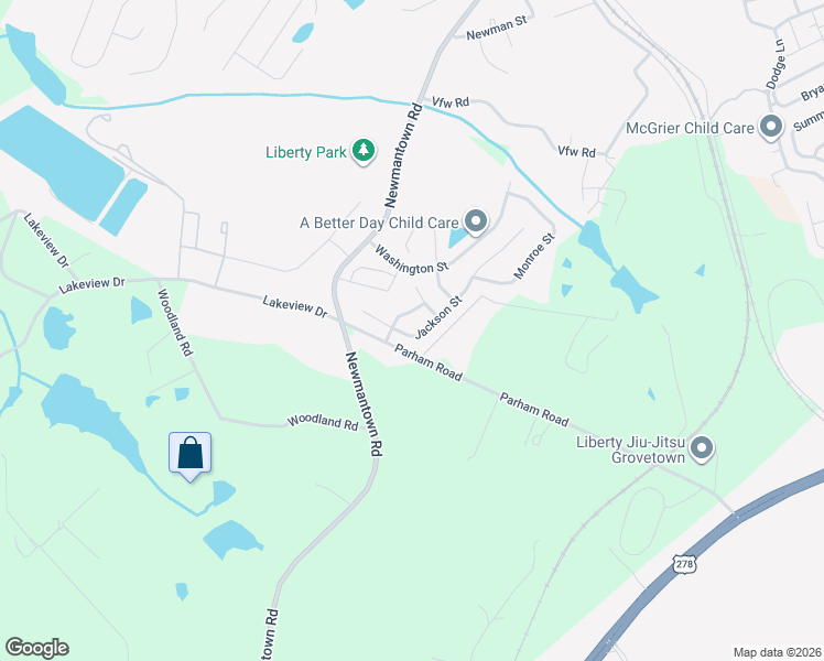 map of restaurants, bars, coffee shops, grocery stores, and more near 543 Jackson Street in Grovetown