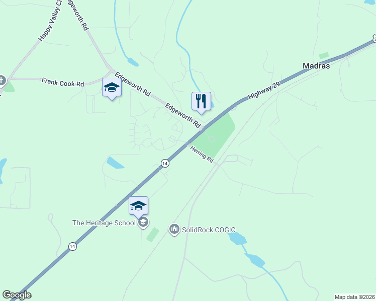 map of restaurants, bars, coffee shops, grocery stores, and more near 874 Herring Road in Newnan