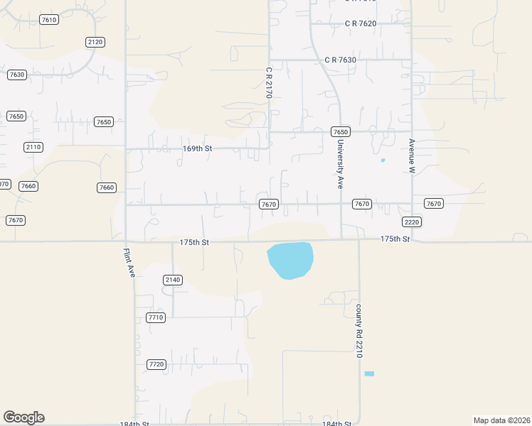 map of restaurants, bars, coffee shops, grocery stores, and more near 2543 County Road 7670 in Lubbock