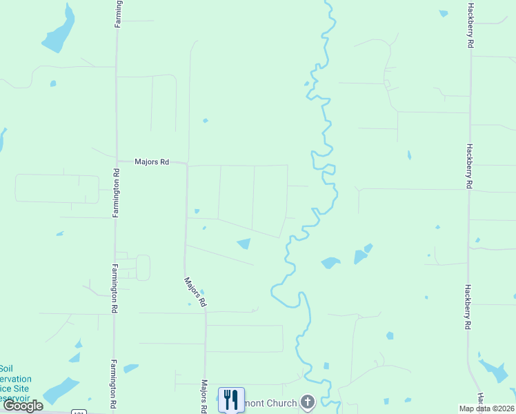 map of restaurants, bars, coffee shops, grocery stores, and more near 828 Majors Road in Van Alstyne