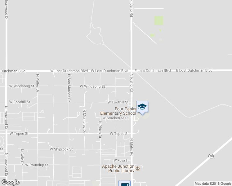 map of restaurants, bars, coffee shops, grocery stores, and more near 2125 North Apache Drive in Apache Junction