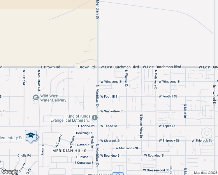 map of restaurants, bars, coffee shops, grocery stores, and more near 3024 West Windsong Street in Apache Junction