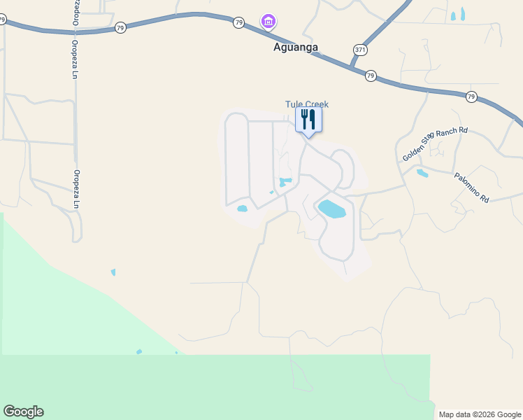 map of restaurants, bars, coffee shops, grocery stores, and more near 45525 California 79 in Aguanga