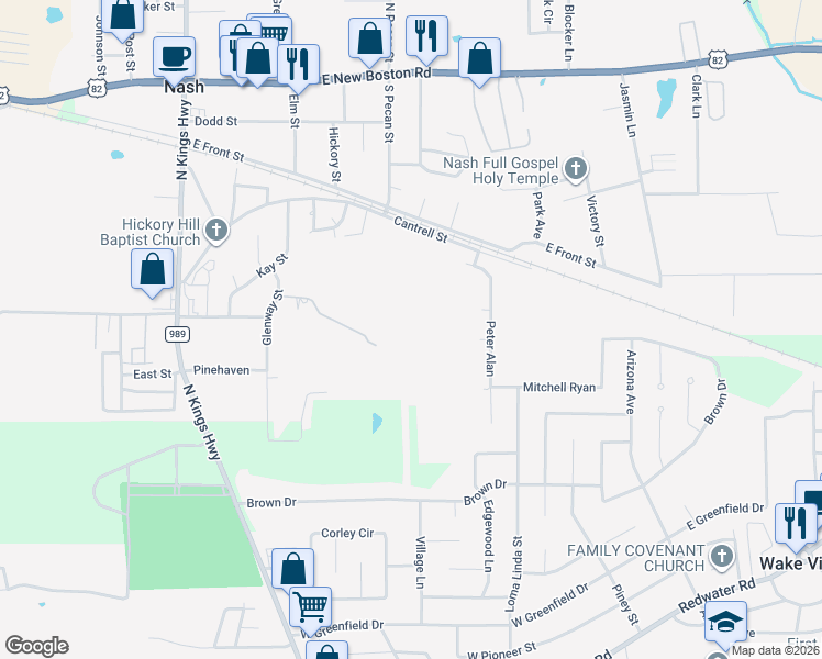 map of restaurants, bars, coffee shops, grocery stores, and more near in Nash