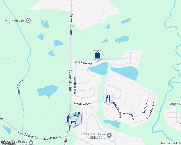 map of restaurants, bars, coffee shops, grocery stores, and more near 203 Sea Marsh Court in Fayetteville