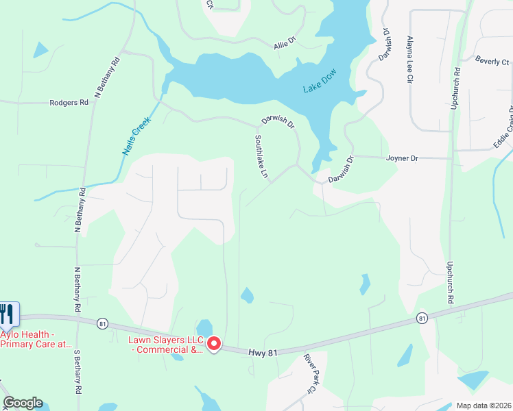 map of restaurants, bars, coffee shops, grocery stores, and more near 75 Paradise Court in McDonough