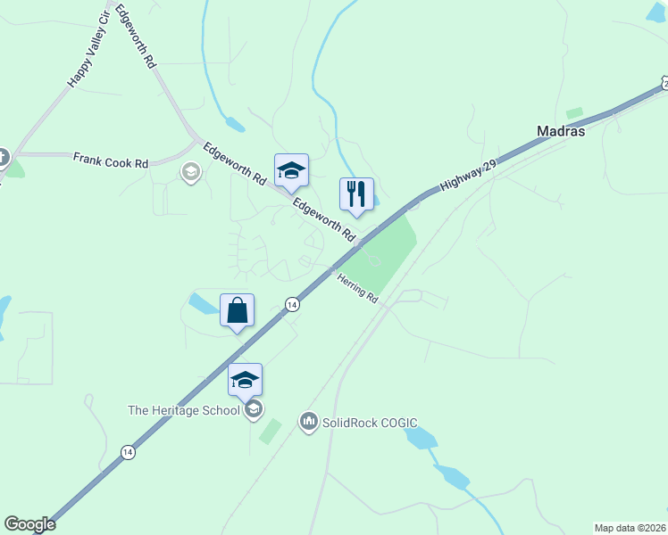 map of restaurants, bars, coffee shops, grocery stores, and more near 2258 U.S. 29 in Newnan