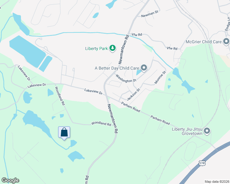 map of restaurants, bars, coffee shops, grocery stores, and more near 529 Jackson Street in Grovetown