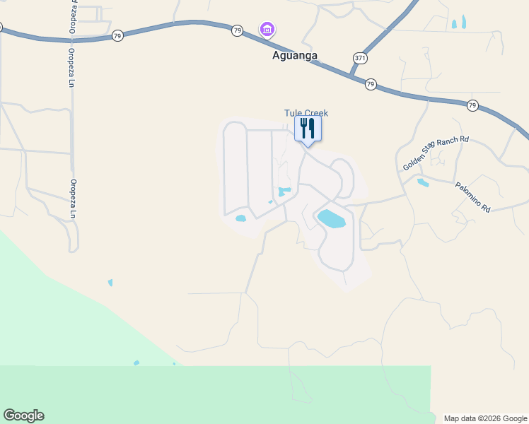 map of restaurants, bars, coffee shops, grocery stores, and more near 45525 California 79 in Aguanga